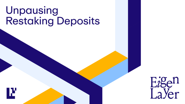 Unpausing Restaking Deposits on April 16th!